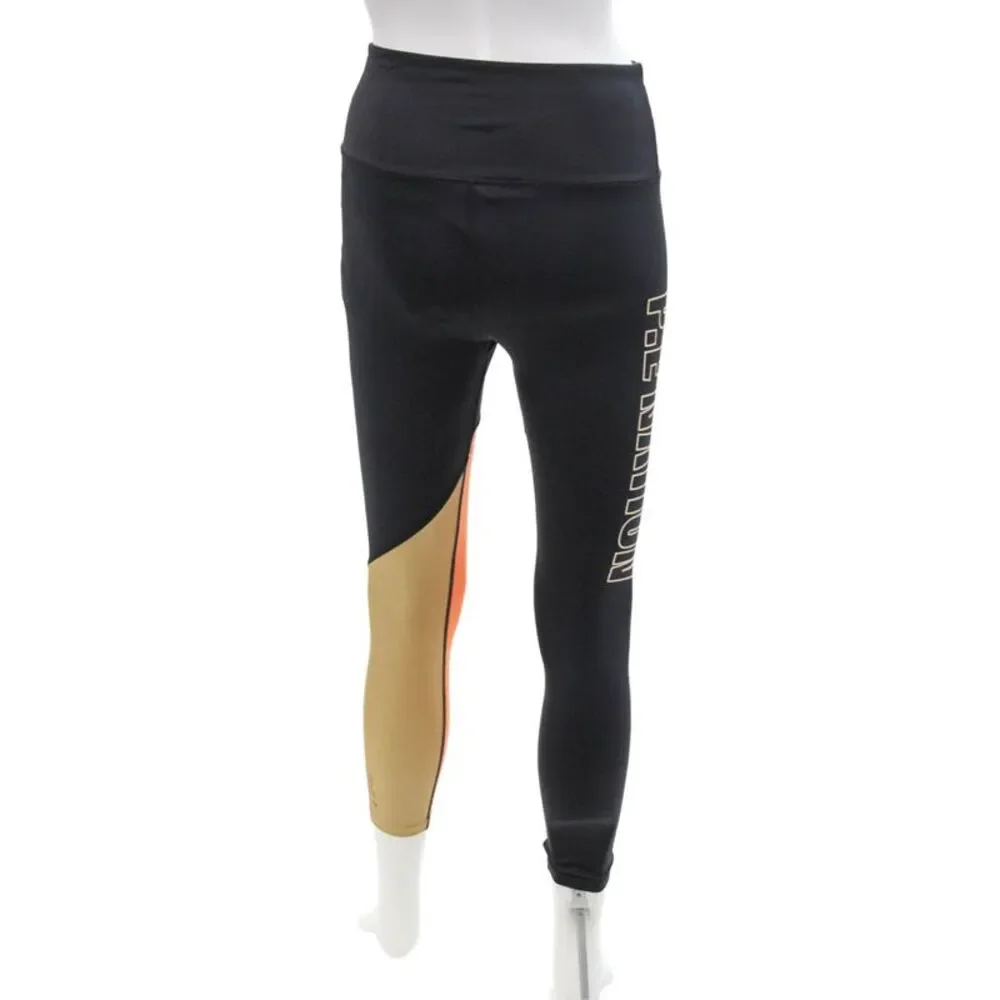 P.E Nation Womens High Waisted Color Blocked Athletic Leggings Black Size M_3